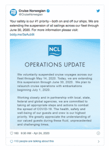 norwegian suspends cruises